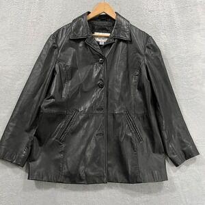 Maxima Wilsons Leather Blazer Jacket Women XL Y2K Grunge Vintage 90s READ